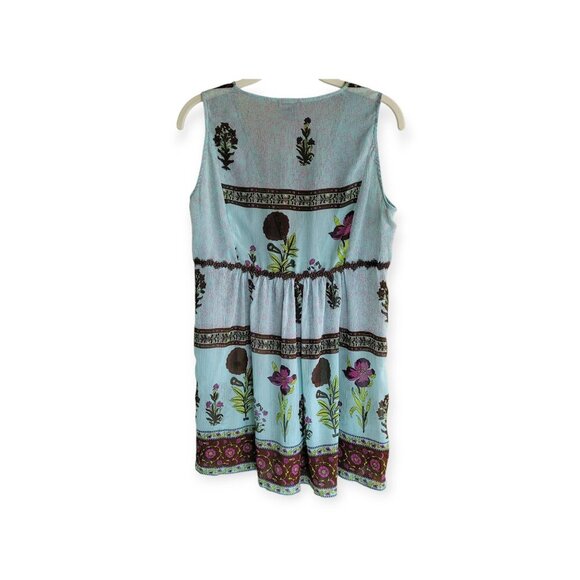 Y2K Blue Brown Semi Sheer Sleeveless Tunic Medium Coco and Chase Top - Picture 3 of 8